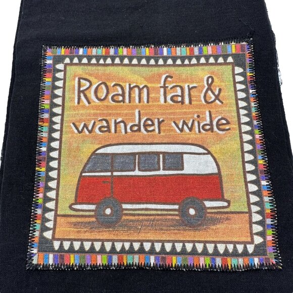 Primitives by Kathy Set of 2 Dish Towels 20x28 Black Roam Far Wander Wide NWT - Picture 2 of 5